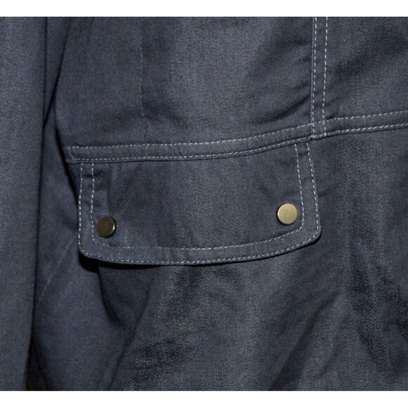Ladies Studio V Lightweight Gray Chambray Jacket Snap Front Stretch Plus Size 2X - Picture 3 of 9